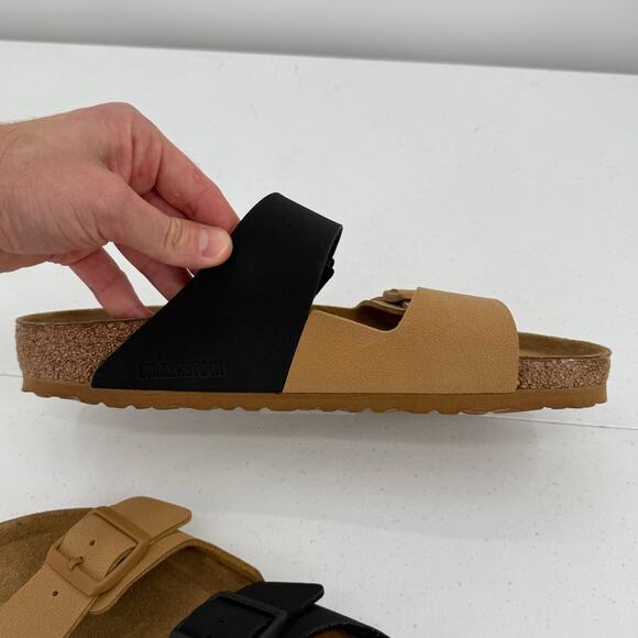NWT Birkenstock Arizona Cork Brown Split Birko-Flor Nubuck Size 10/43 - Picture 7 of 11